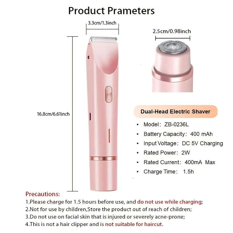 BubblSilk: Dual-Head Shaver & Trimmer, Wet & Dry