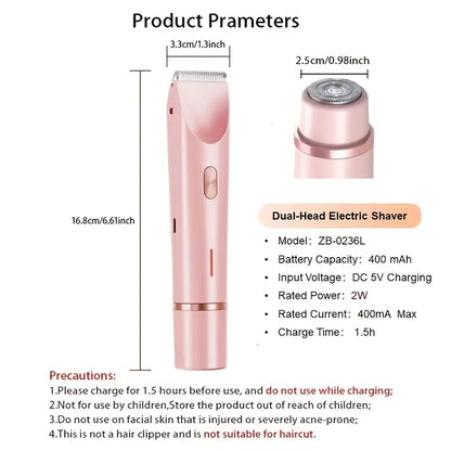 BubblSilk: Dual-Head Shaver & Trimmer, Wet & Dry