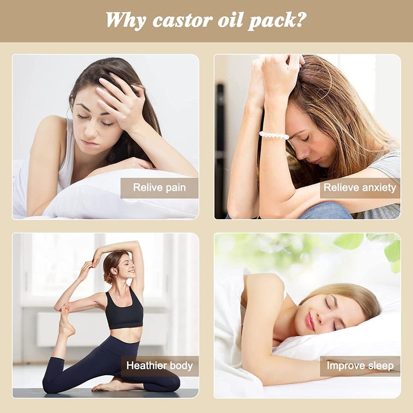 Castor Oil Pack Wrap Reusable Organic Cotton